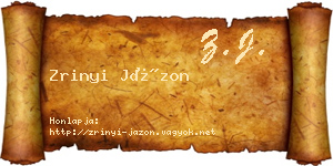 Zrinyi Jázon névjegykártya